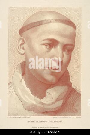 Francesco Bartolozzi RA, 1728â€“1815, Italian, active in Britain (1764â€“99), A Monk's Head, 1796. Engraving. Stock Photo