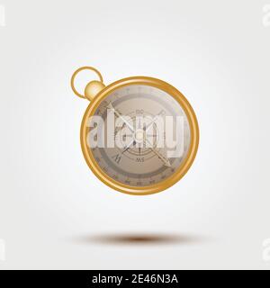 Antique retro style metal compass isolated, vector illustration. Vector. Stock Vector