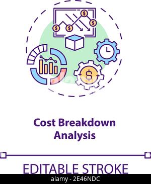 Cost background analysis concept icon Stock Vector