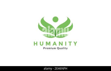 abstract leaf human or people head logo symbol icon vector graphic design Stock Vector