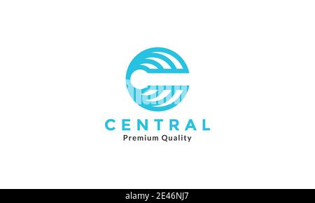 circle letter c modern tech blue logo symbol icon vector graphic design Stock Vector