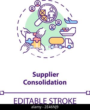 Supplier consolidation concept icon Stock Vector