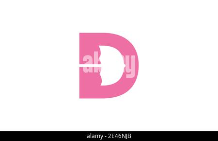 letter d with umbrella simple modern logo symbol icon vector graphic design Stock Vector