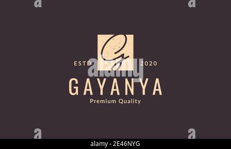 signature g square vintage logo symbol icon vector graphic design Stock Vector
