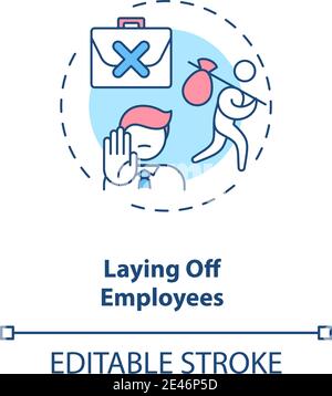Laying off employes concept icon Stock Vector