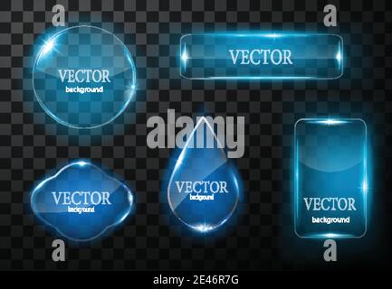 Glass vector button plane. Easy editable background Stock Vector