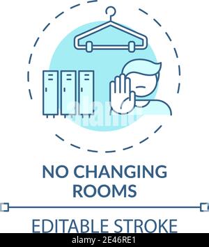 No changing rooms concept icon Stock Vector