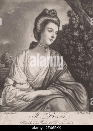 unknown artist, ( J. S. Paul ) eighteenth century, Mrs. Barry, undated. Mezzotint. Public Domain Stock Photo