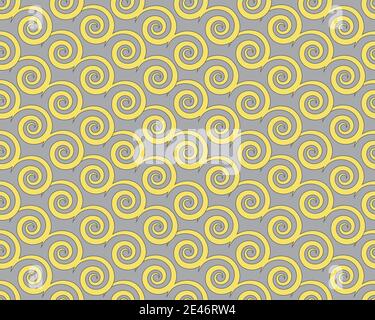 Round swirl pattern, vector seamless background. Vector vintage baroque ornament. Retro pattern antique style acanthus. Seamless pattern Stock Vector