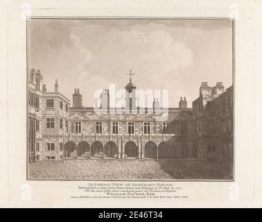 unknown artist, Internal View of Somerset House, 1808. Aquatint. Public Domain Stock Photo