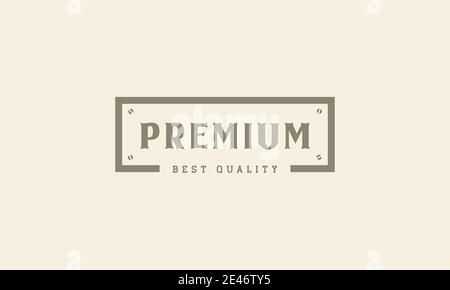 letter premium vintage with rectangle frame logo symbol icon vector graphic design Stock Vector