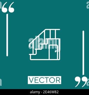 stairs vector icon Linear icon. Editable stroked line Stock Vector