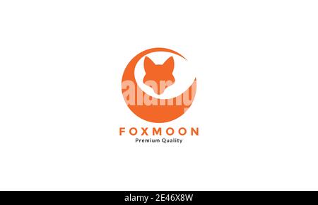 fox tail moon logo symbol icon vector graphic design Stock Vector