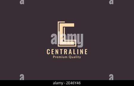 letter lc or cl square modern line logo symbol icon vector idea graphic design Stock Vector