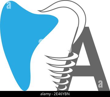 Letter A logo icon with dental design illustration vector Stock Vector