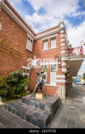 Civil Defence Heritage Gallery (CDHG). This building used to be the Central Fire Station, the oldest existing fire station in Singapore. Stock Photo