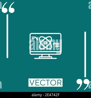 quantum computer vector icon Linear icon. Editable stroke line Stock Vector