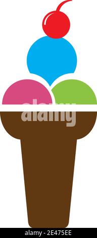 ice cream Logo Template vector icon illustration design Stock Vector