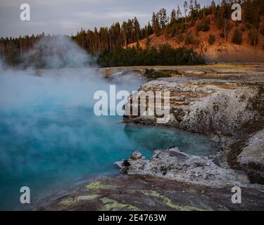 Sunset in Yellowstone National Park, taken in October 2020. Stock Photo