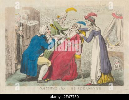 Washing the Blackamoor 1795 by Isaac Cruikshank Stock Photo - Alamy