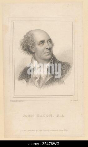 William Camden Edwards, 1777–1855, British, John Bacon, R. A, 1830. Line engraving and etching on moderately thick, slightly textured, cream wove paper, laid in mount.   artist , bald , coat , collar , man , portrait , science. Bacon, John (1777–1859), sculptor Stock Photo