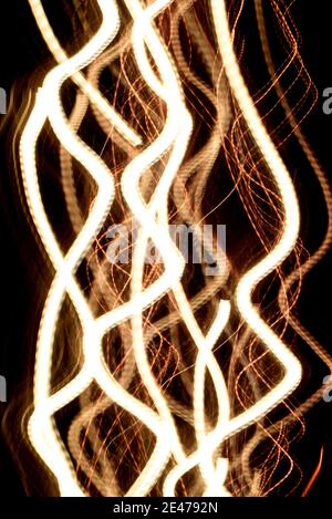 Swirling lines are blurred bar lights and caused by a time exposure Stock Photo