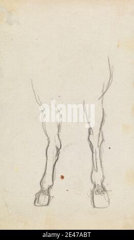 George Romney, 1734–1802, British, Study of a Horse's Hooves, undated. Graphite on medium, slightly textured, cream laid paper.   animal art Stock Photo