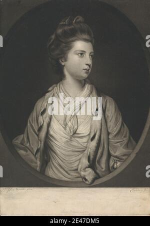 Print made by John Spilsbury, 1730–1795, Countess of Ancrum, ca. 1770. Mezzotint on moderately thick, moderately textured, beige, laid paper.   Dormer, Lady Robert-Evelyn-Pierrepoint (1765–1822) Stock Photo