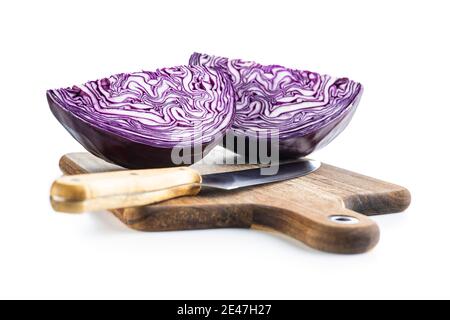 Fresh red cabbage isolated on white background. Stock Photo
