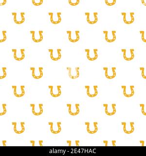 Horseshoe Seamless Pattern, Hand Drawn doodle background. Vector illustration. Stock Vector