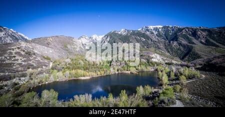 Magnificent view of a small lake in the picturesque Bell Canyon Reservoir Stock Photo