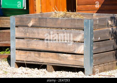 Compost box made with wood material Stock Photo - Alamy