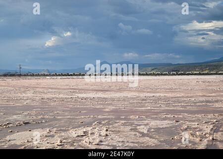 Scenic landscapes against sky at Lake Magadi, Kenya Stock Photo