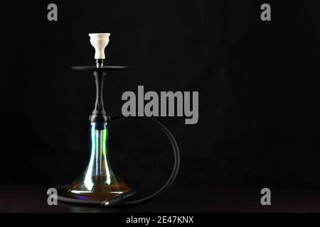 New hookah isolated on black background, copy space Stock Photo