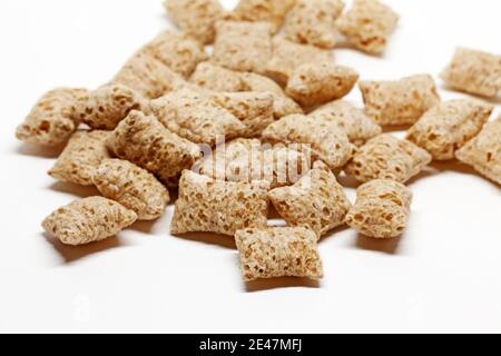oat pillows for breakfast on white background Stock Photo