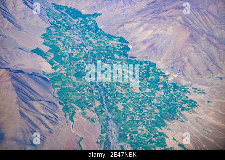 Aerial view of ladakh from plane, Ladakh, Iondia Stock Photo