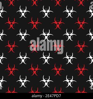 Biohazard symbol Seamless Pattern, Hand Drawn icon background. Vector ...