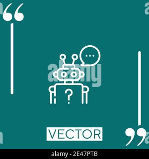robot vector icon Linear icon. Editable stroke line Stock Vector