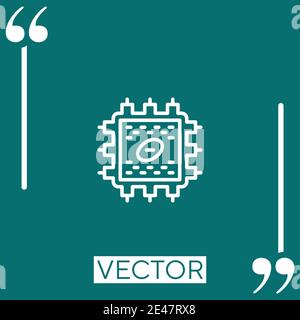 processor vector icon Linear icon. Editable stroke line Stock Vector