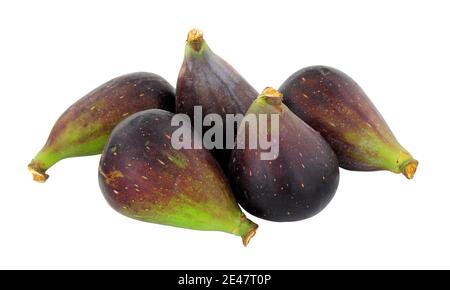 Group of fresh ripe fig fruits isolated on a white background Stock Photo