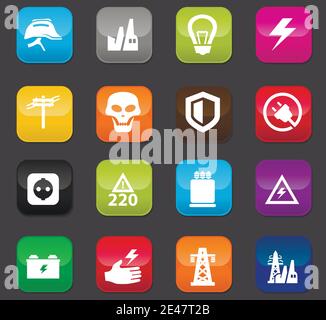 High voltage icons set Stock Vector Image & Art - Alamy