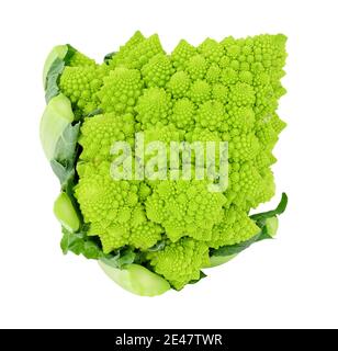 Fresh Romanesco cauliflower or broccoli isolated on a white background Stock Photo