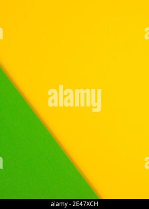 Green left corner pocket on yellow background Stock Photo