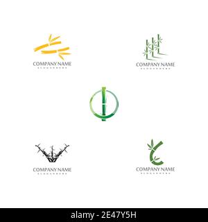 Bamboo Logo Template vector icon illustration design Stock Vector