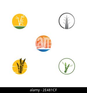 Bamboo Logo Template vector icon illustration design Stock Vector