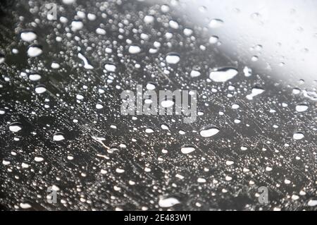 The raindrops on the windshield are great for a design background, and illustrations Stock Photo