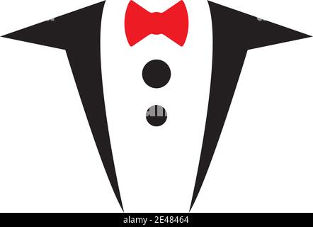 Tuxedo logo vector template ilustration Stock Vector