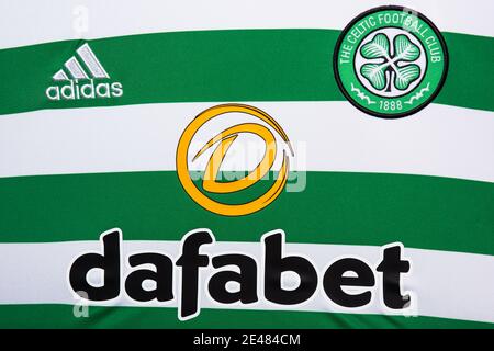 Close up of Celtic FC kit Stock Photo