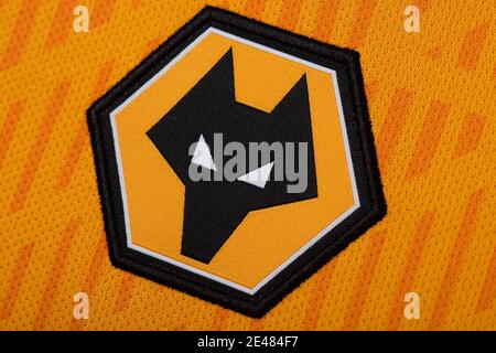 Close up of Wolverhampton Wanderers FC kit 2020/21 Stock Photo