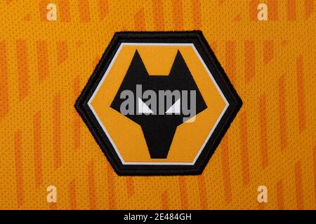 Close up of Wolverhampton Wanderers FC kit 2020/21 Stock Photo